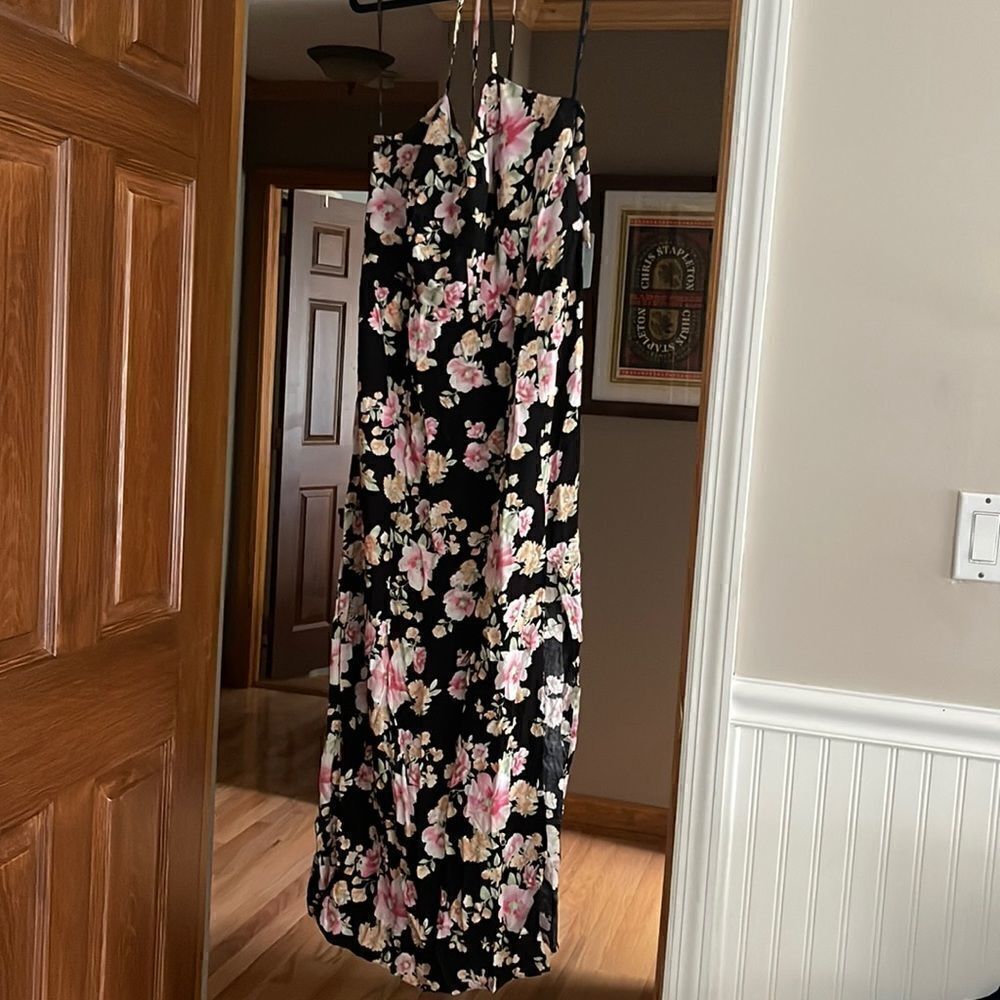 Halter Floral Summer Maxi Dress